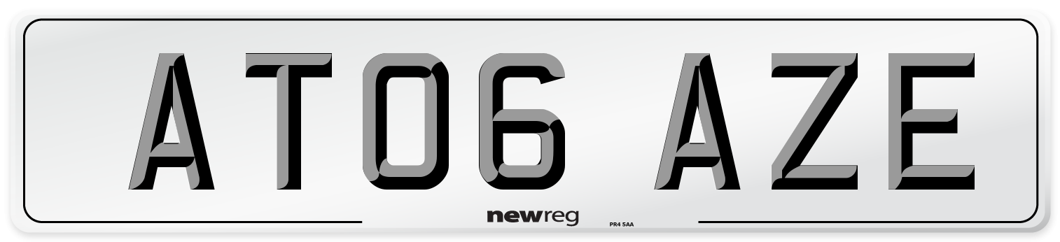 AT06 AZE Number Plate from New Reg